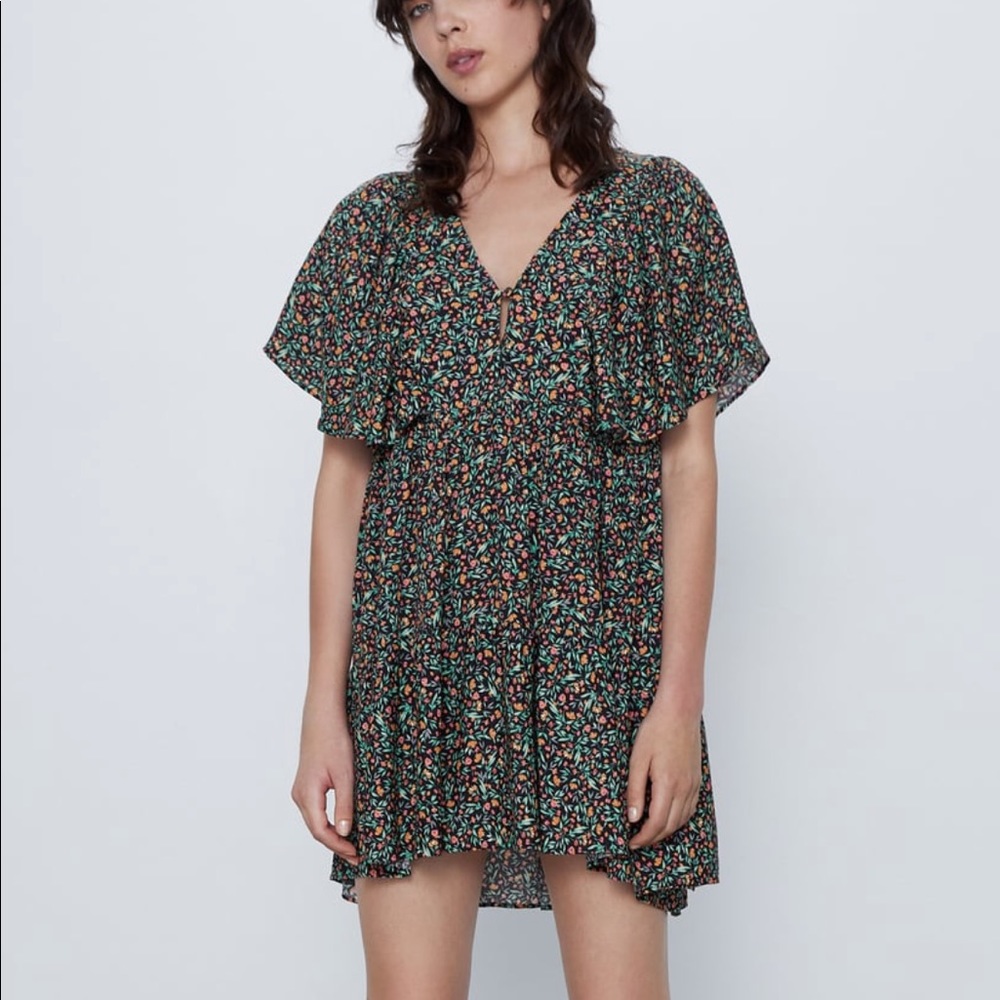 Zara floral mini dress xs